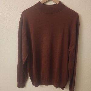 Pronto Uomo Brown 100% Extra Fine Merino Wool Sweater Mens Large